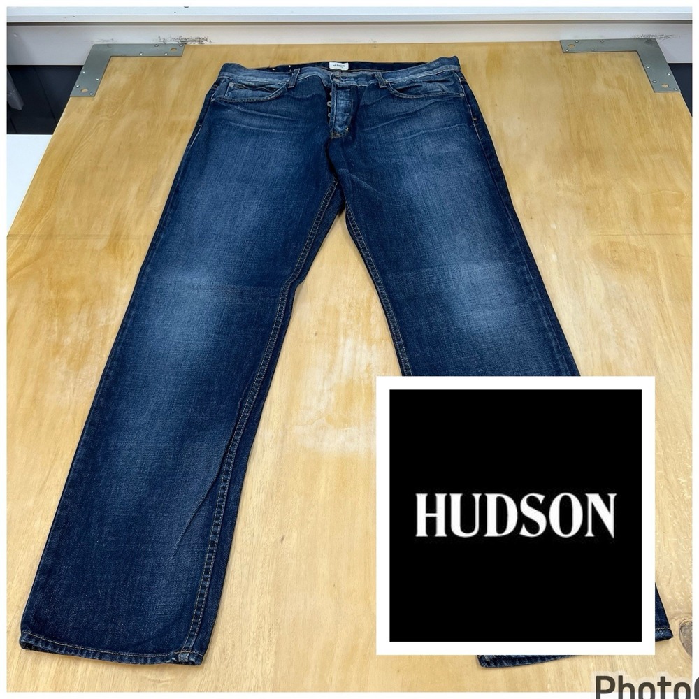 HUDSON Denim Jeans Dandy Slouchy Mens 38x34 Slim Fit‎ Straight Leg USA